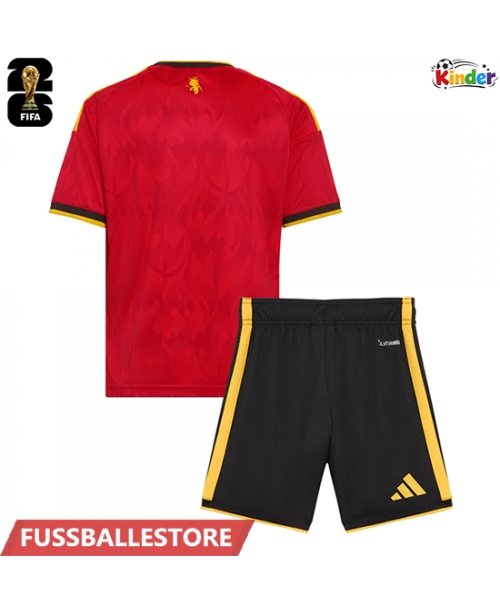 Günstige Belgien Heimtrikotsatz Kinder WM 2026 Kurzarm (+ Kurze Hosen)